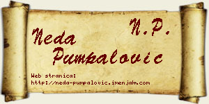 Neda Pumpalović vizit kartica